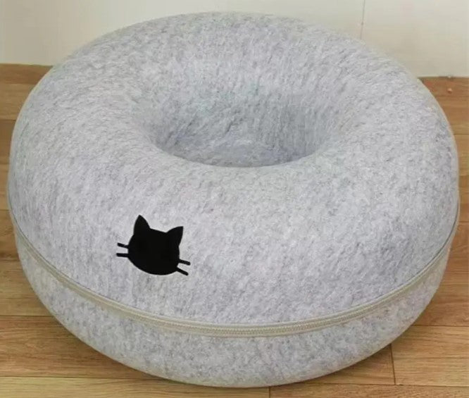 Túnel Redondo Interativo para Gatos — Dobrável e Divertido