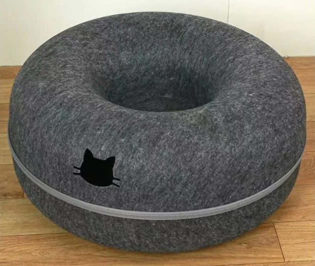Túnel Redondo Interativo para Gatos — Dobrável e Divertido